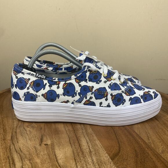 Keds Little Miss Bossy Womens Triple Deck White And Blue Size 7 Shoes - Picture 3 of 10